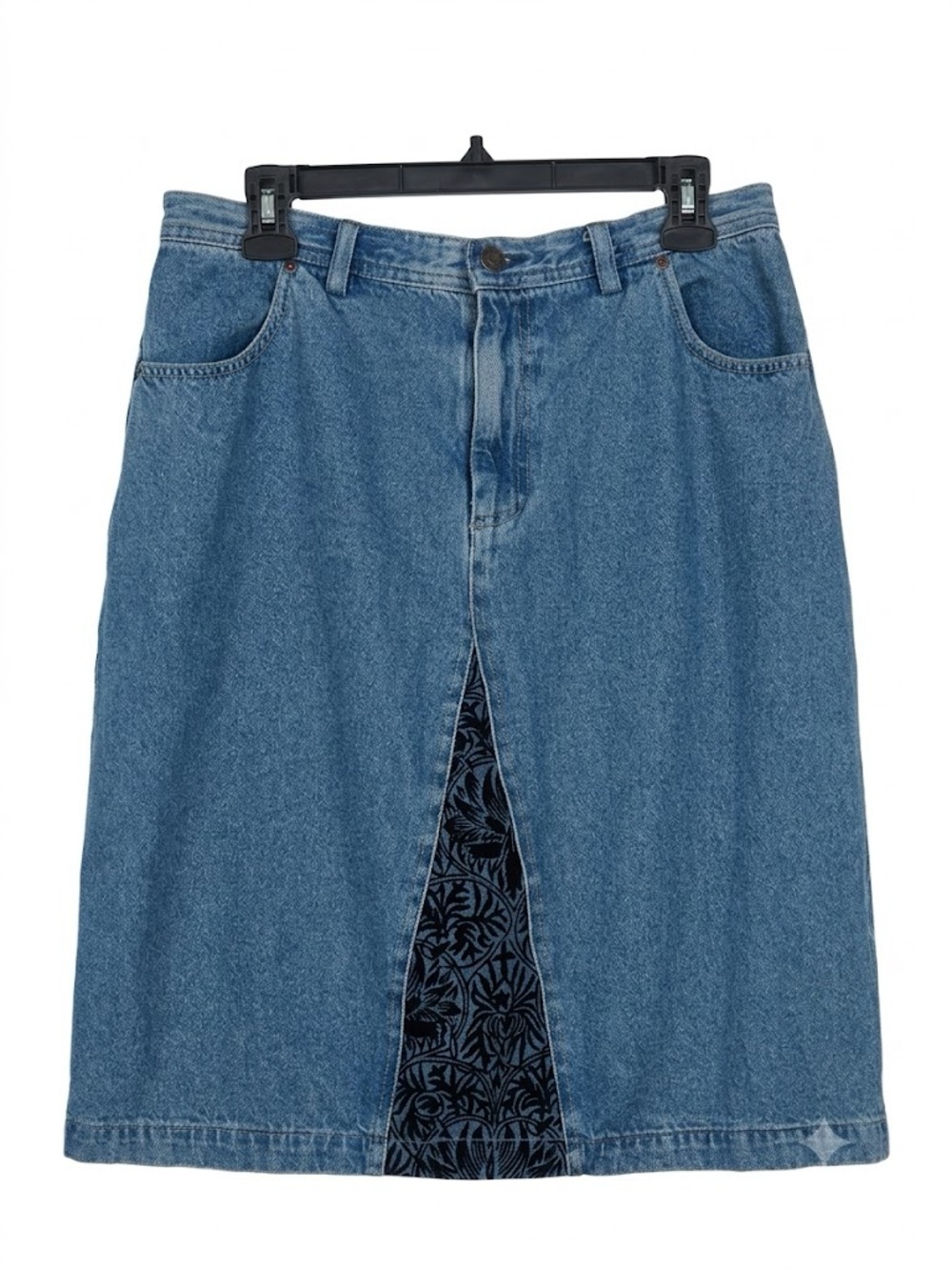 J. Jill Denim Out of the Blue Denim Skirt Velvet Insert size 14 vintage